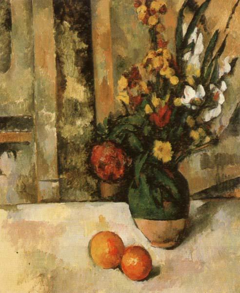 Paul Cezanne Vase a fleurs et pommes